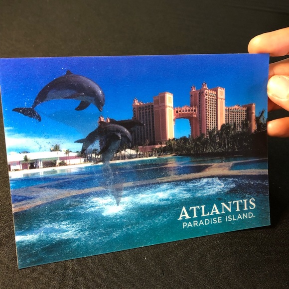 Atlantis Paradise Island Bahamas Hologram Dolphin Cay Souvenir Post Card - Picture 5 of 6